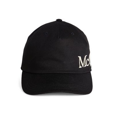 [全新真品代購-SALE!] ALEXANDER McQUEEN LOGO刺繡 黑色 帽子 / 棒球帽 (AMQ)
