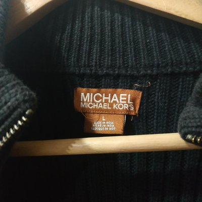 Poshmark男版針織外套加大尺碼MICHAEL KORS Mens Black Zip Up Sweater XL