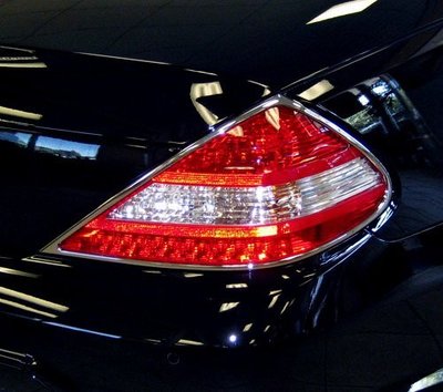 圓夢工廠 Benz SL R230 2008~12 SL300 SL500 SL550 改裝鍍鉻銀車燈框 後燈框 尾燈框