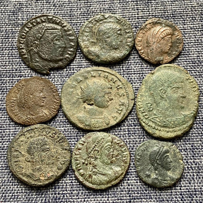 二手 【更新】古羅馬帝國銅幣一組，公3-4世紀，城門、誓愿、馬車 錢幣 銀幣 硬幣【奇摩錢幣】2270