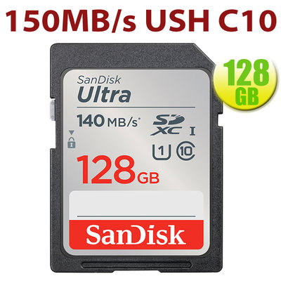 SanDisk 128GB 128G SDXC Ultra【140MB/s】SD SDHC U1 C10 UHS