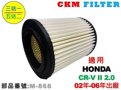 【CKM】HONDA CR-V II CRV 02年-06年 原廠 型 油性 濕式 空氣芯 空氣蕊 引擎濾網 空氣濾網!