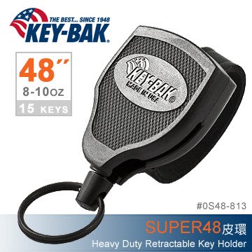 【angel 精品館 】KEY BAK SUPER48 Heavy Duty 36"伸縮鑰匙圈(皮環款)0S48-813