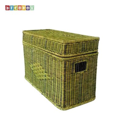 DecoBox粉綠藤編小收納箱(雜物箱, 玩具箱, 衣物收納)