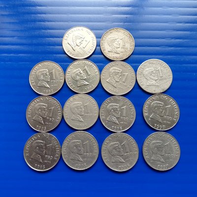 【大三元】菲律賓錢幣1披索~1993.1995.1996.1997年~1枚~銅鎳重6.1公克直徑24mm厚度1.75mm