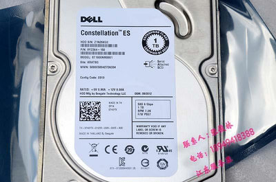 電腦零件Dell/希捷 1T 1TB 3.5寸 7.2K SAS 6GB ST1000NM0001 740YX 硬盤筆電
