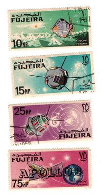 (V168) 1966 波斯灣酋長國Fujeira登月人造衛星郵票    4枚  SG#77,78,79,81    (波斯灣酋長國Fu