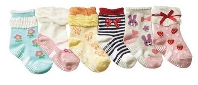 ♥ LUYO SHOP ♥ Nissen 兒童襪 棉襪 襪子 寶寶襪 卡通嬰兒襪 防滑地板襪 1組6雙 ＃15