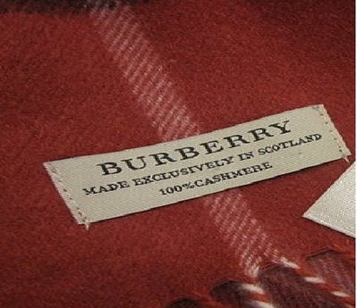 英國 BURBERRY 100%cashmere 經典紅 圍巾(全新真品)