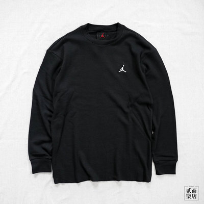 貳柒商店) Nike Jordan Waffle Knit 男款 黑色 華夫格 針織 薄長袖 喬丹 FD7462-010