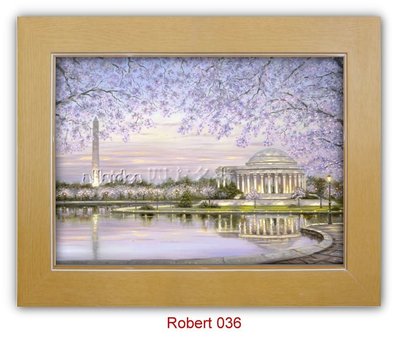 四方名畫:48X65CM  Robert 036~040 油畫複製 含實木框/厚無框畫  歐洲風情油畫