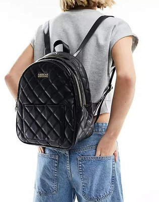 代購Barbour International Uxbridge quilted backpack休閒復英倫格紋低調後背包