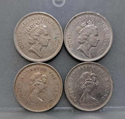幣953 香港1978.79.89.90年1元硬幣 共4枚