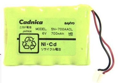 《德源科技》三洋 Cadnica 5N-700AACL 三洋6V 700mAh 充電電池組