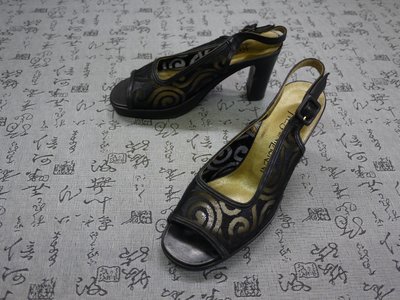 Yves Saint Laurent YSL 高級透氣網粗跟涼鞋 USA 5.5 EUR 35.5 JPN 22.5