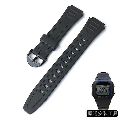 代用卡西歐W-800H W-217樹脂橡膠錶帶凸口18MM電子手錶配件