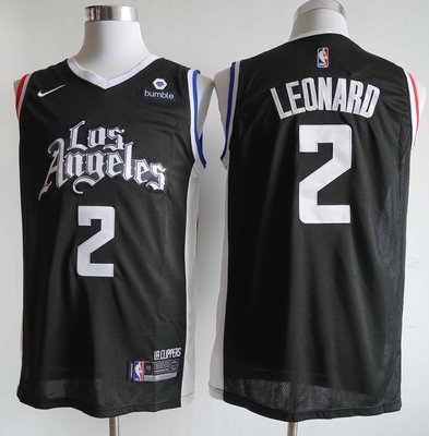 科懷·雷納德(Kawhi Leonard) NBA洛杉磯快艇隊 熱轉印款式 城市版 球衣 黑色 2號
