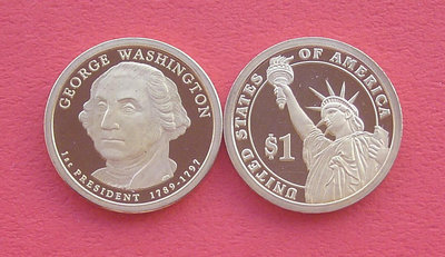銀幣雙色花園-美國2007年總統系列-華盛頓-1美元精制紀念幣 獎