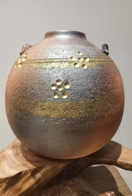 日本回流信樂燒，日式創意陶器花瓶插花器復古家居裝飾擺件用品10340