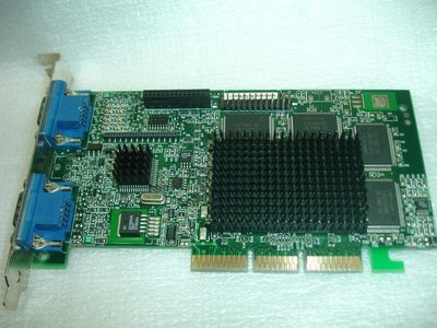 【電腦零件補給站】Matrox G400 32MB DDR 雙VGA AGP 4X 顯示卡