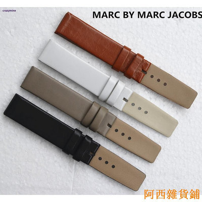 阿西雜貨鋪狂歡特惠代用MARC BY MARC JACOBS錶帶白黑灰棕色女士真皮手錶帶寬14 18MM 0222