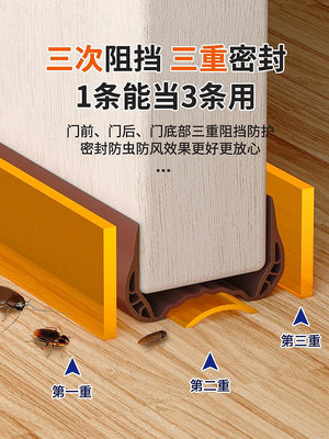 門縫門底防風密封條擋風神器門窗臥室門下防蟲隔音密封條隔音門貼多多雜貨鋪