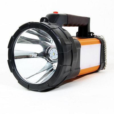 歐邦迪強光手電筒探照燈1300超氙氣手提釣魚燈LED遠程可充電