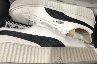 全新 PUMA CREEPER WHITE &amp; BLACK RIHANNA 增高厚底鞋(白黑)364462-01