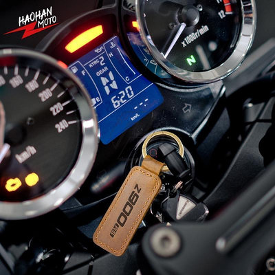 台灣現貨適用於KAWASAKI 川崎 Z900RS Cafe Z900 RS 摩托車鑰匙扣牛皮鑰匙圈