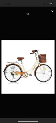 【台灣保利】BAOLI SHIMANO 24吋腳踏車 6段變速 城市自行車 24吋淑女車 牛奶車 淑女車 腳踏車 牛奶車