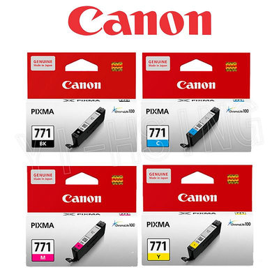 Canon CLI-771 原廠標準墨水組 (4色一組) 適用 MG5770 MG6870 MG7770 TS5070 TS6070 TS8070