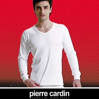 Pierre Cardin 皮爾卡登 排汗厚暖棉(U領)長袖衫M~XL