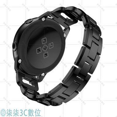 『柒柒3C數位』20mm通用錶帶 適用於三星galaxy watch active 2不銹鋼金屬鑲鉆D字鏈式表帶華為GT2 42MM錶帶