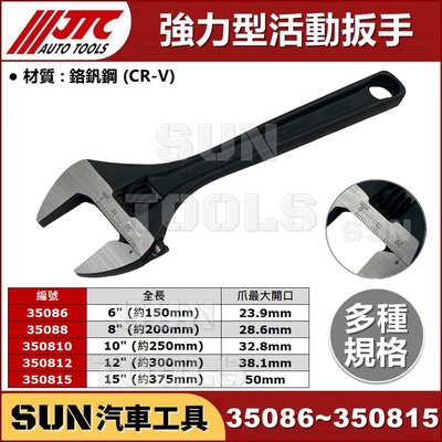 SUN汽車工具 JTC-350815 強力型活動扳手 15" / 強力型 活動 板手 扳手