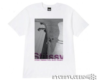 【 超搶手 】全新正品 2013 S/S 夏季 最新 STUSSY FINEMAN CLASSIC POOL TEE 滑板 照片T 白 紫色 M L