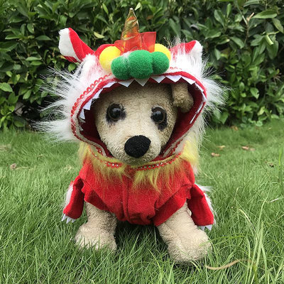 寵物衣服狗狗衣服舞獅變身裝 泰迪秋冬搞笑喜慶中式新年寵物衣服