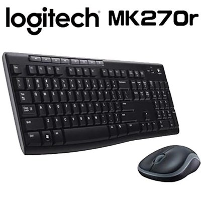 ☆台南PQS☆羅技 MK270r 無線滑鼠鍵盤組 8個熱鍵 防濺灑鍵盤設計 隨插即用 2.4 GHz 無線連線