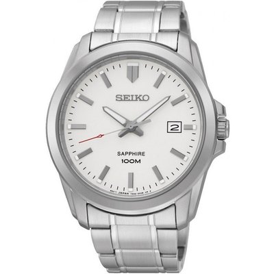 【金台鐘錶】SEIKO 精工 男錶 石英錶 不鏽鋼錶帶 (藍寶石水晶玻璃) 白色錶盤SGEH45P1 SGEH45