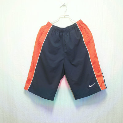 Nike 短褲 風褲 休閒褲 五分褲 藍橘 極稀有 日貨 老品 復古 古著 Vintage
