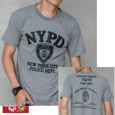 【AMERO】台灣製造 男裝圓領短袖T恤 美式NYPD警察紀念印花 情侶裝 有大尺碼2L:白.黑.藍.灰(編號3c20)
