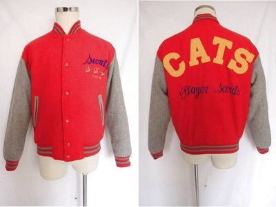 【古物箱~霹靂膠囊】CATS日本品牌~70%超高質量全羊毛棒球外套(日本製造.古著.二手)