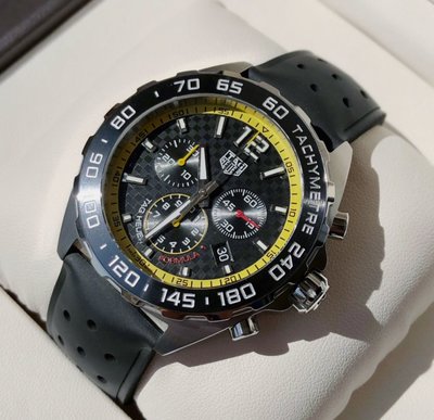 TAG HEUER Formula 1 陶瓷圈 黑色面錶盤 黑色橡膠錶帶 石英 男士手錶 CAZ101AC.BA0842 豪雅 F1