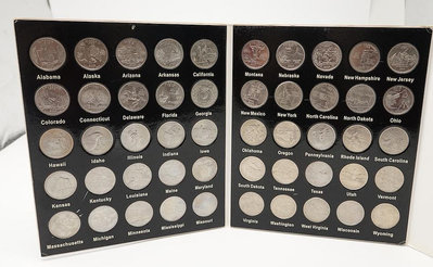 1999年--2008年美國州幣紀念幣珍藏冊.含50枚州幣大全套 銀幣 錢幣紀念幣【悠然居】657