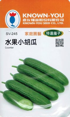 四季園 水果小胡瓜 Cucumber (SV-245) 【蔬菜種子】農友種苗特選種子 每包約20粒 可生食