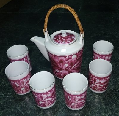 早期  大同磁器 茶具組/喜氣紅 杯壺組
