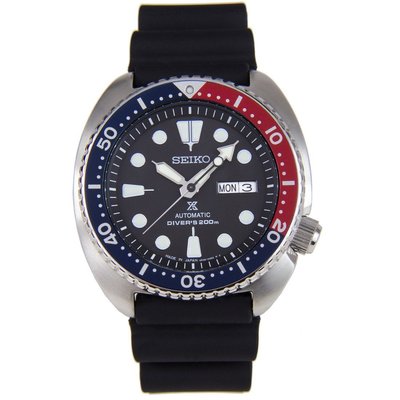 【金台鐘錶】SEIKO PROSPEX 鮑魚潛水 橡膠帶 機械錶-藍紅色(日本版) SRP779 SRP779J1