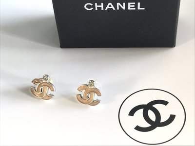 Chanel 附原廠盒 Vintage 稀有老香珍藏款 925銀 琺瑯 双C 耳環