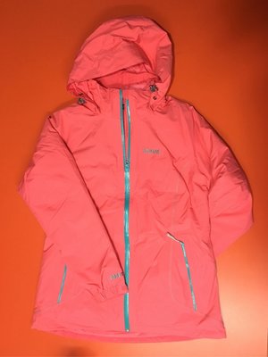 歐都納 女款 戶外健行 登山外套 防水外套 GORE-TEX 內裏羽絨外套 兩件式外套 尺寸:L號 玫紅色