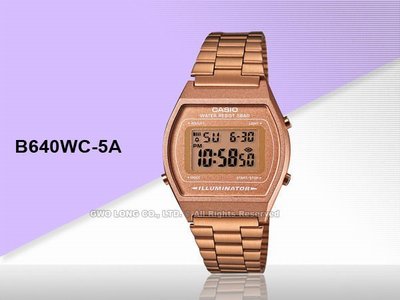 CASIO 手錶專賣店 國隆 B640WC-5A 復古風玫瑰金_方形經典電子中性錶(另A-168WA)一年保固_開發票