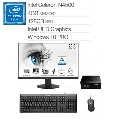 💓好市多代購💓 MSI迷你PC螢幕鍵盤滑鼠4件CUBI N JSL-010TW/PRO MP242V/K46+M30